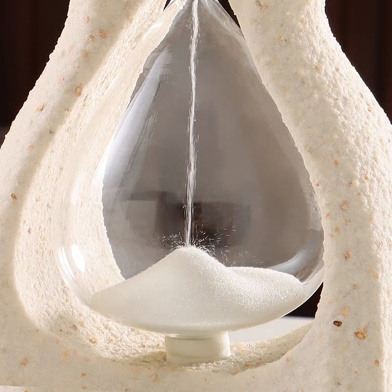 livvi Sculptural Travertine Sand Timer Hourglass - Image 7