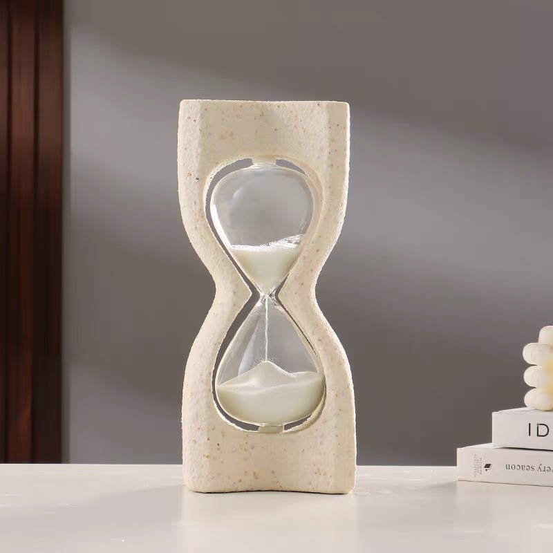 livvi Sculptural Travertine Sand Timer Hourglass - Image 10