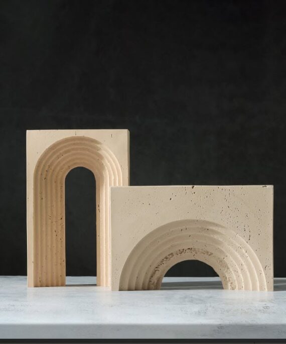 livvi Travertine Architectural Arch Object