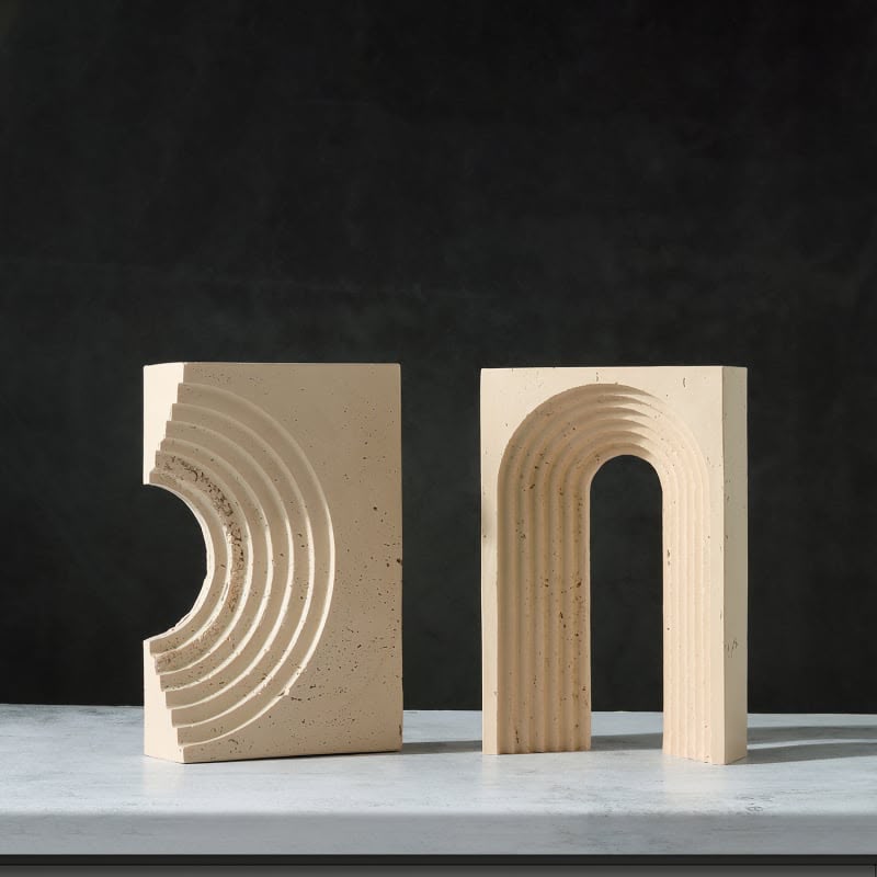 livvi Travertine Architectural Arch Object - Image 3