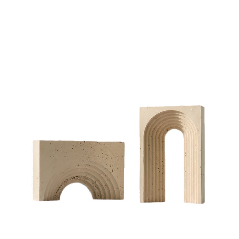 livvi Travertine Architectural Arch Object - Image 4