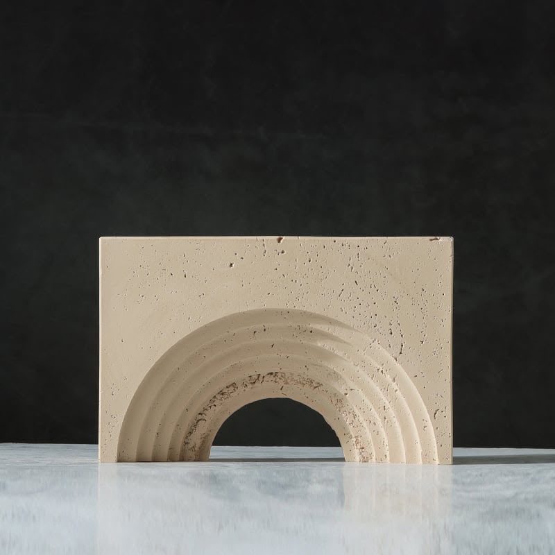 livvi Travertine Architectural Arch Object - Image 5