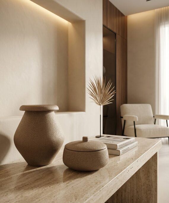 Livvi Textured Sandstone Vessel & Jar