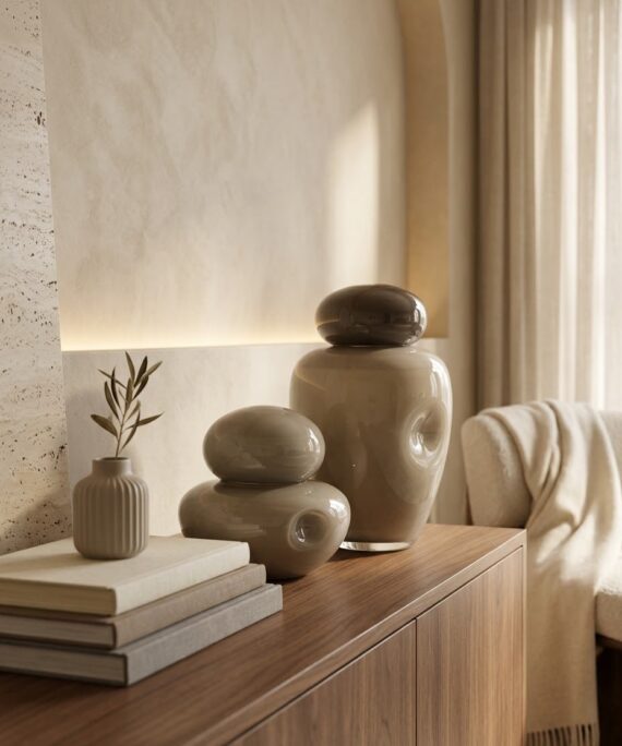 Livvi Modern Pebble Sculptural Vase