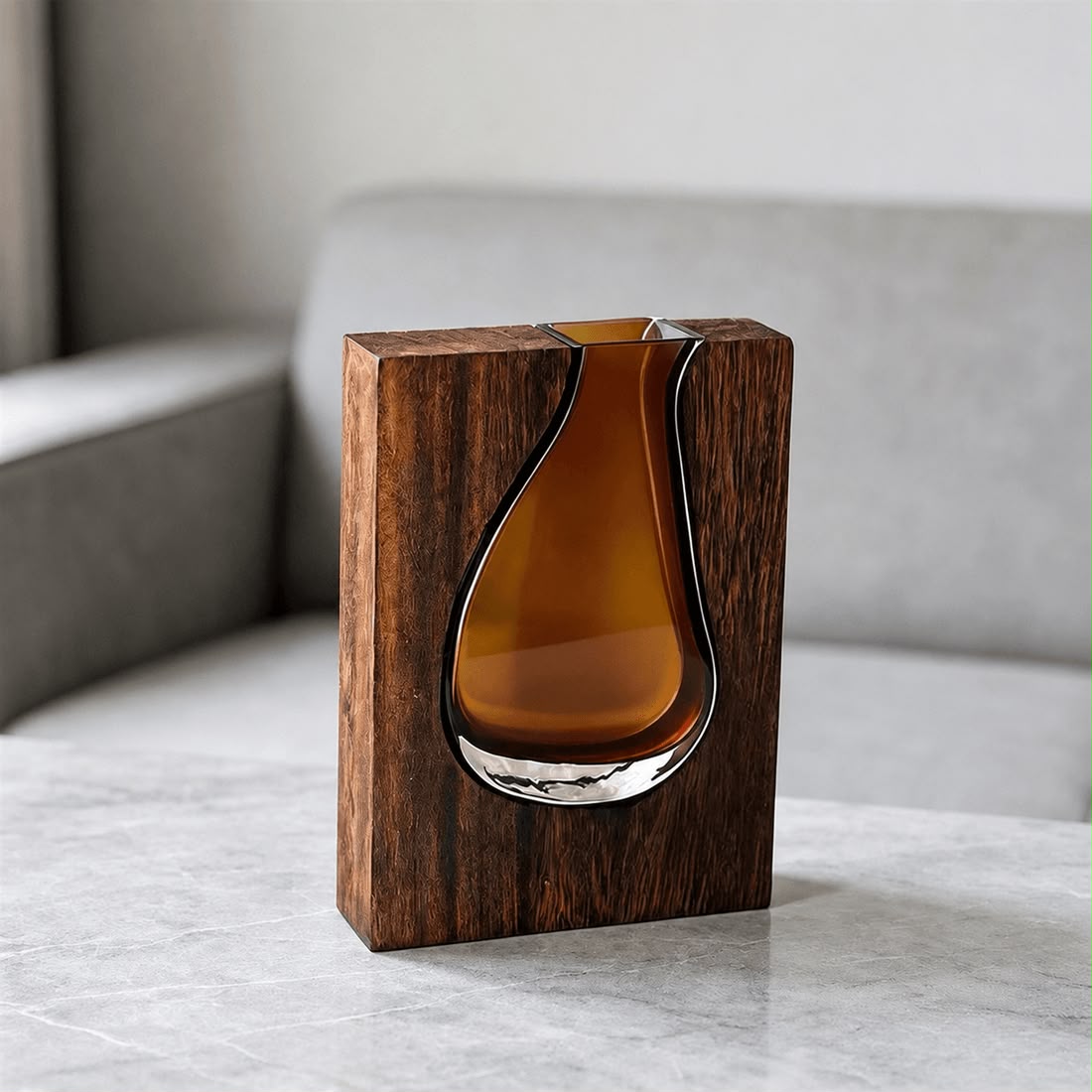Livvi Wooden Frame Glass Propagation Vase - Image 3