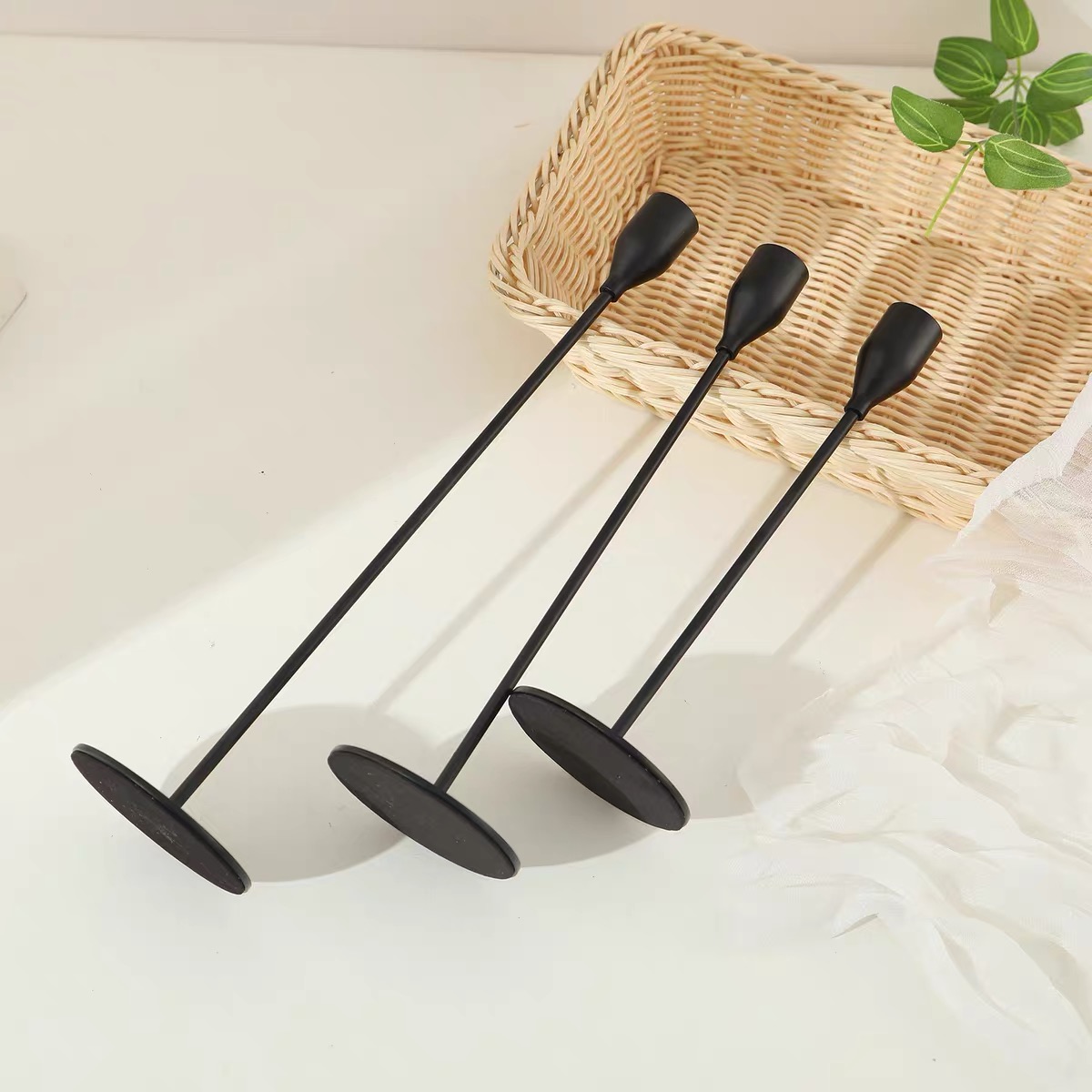 Livvi Minimalist Taper Candle Holder Set (3-Piece) - Image 8