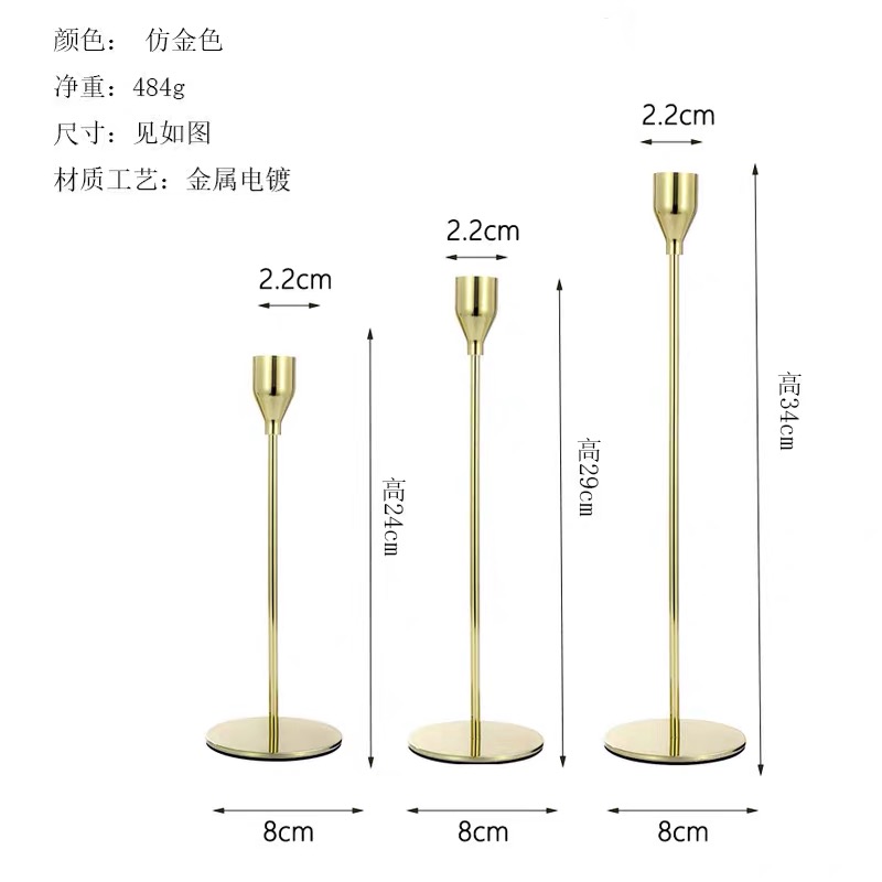 Livvi Minimalist Taper Candle Holder Set (3-Piece) - Image 9