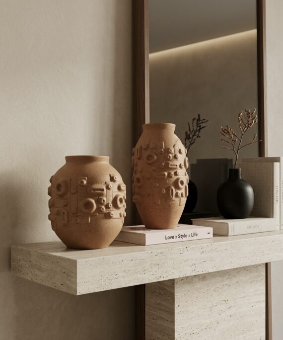 Livvi Relief Textured Ceramic Vase