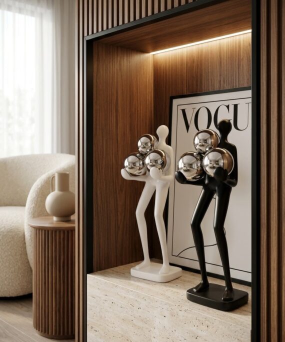Livvi Modern Sphere Holder Figurines