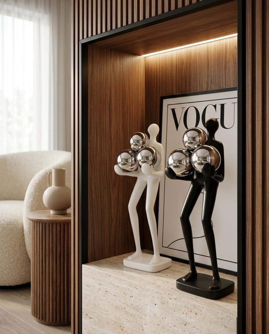 Livvi Modern Sphere Holder Figurines