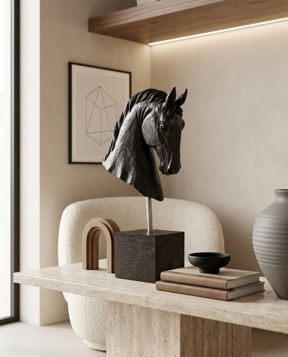 Livvi Majestic Horse Head Bust Sculpture - Image 2