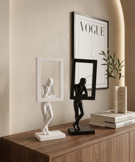 Livvi Minimalist Framed Silhouette Statues
