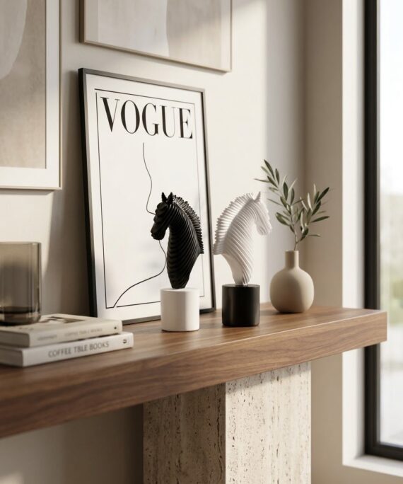 Livvi Modern Ribbon Horse Head Sculpture