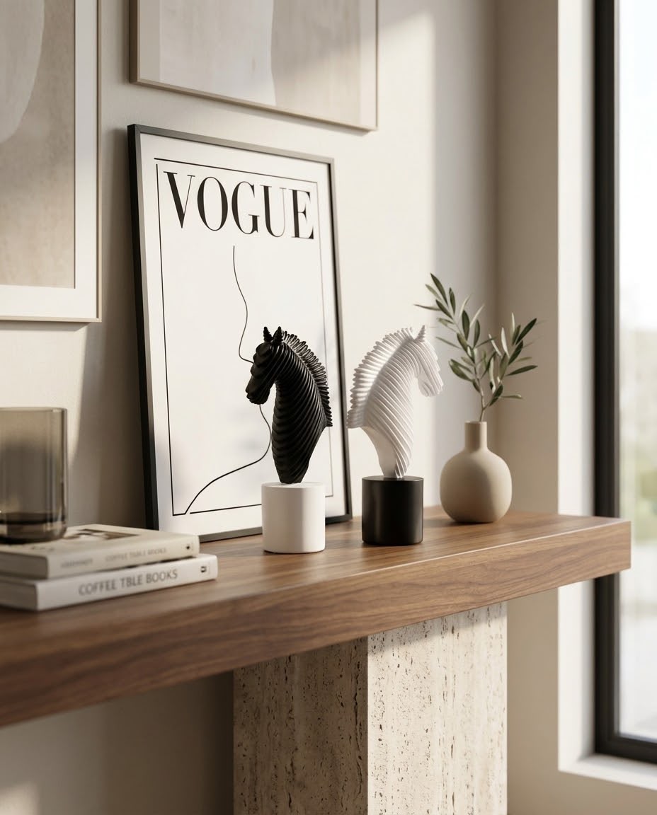 Livvi Modern Ribbon Horse Head Sculpture
