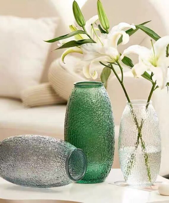 Livvi Textured Glass Vase Set - 2 Pieces