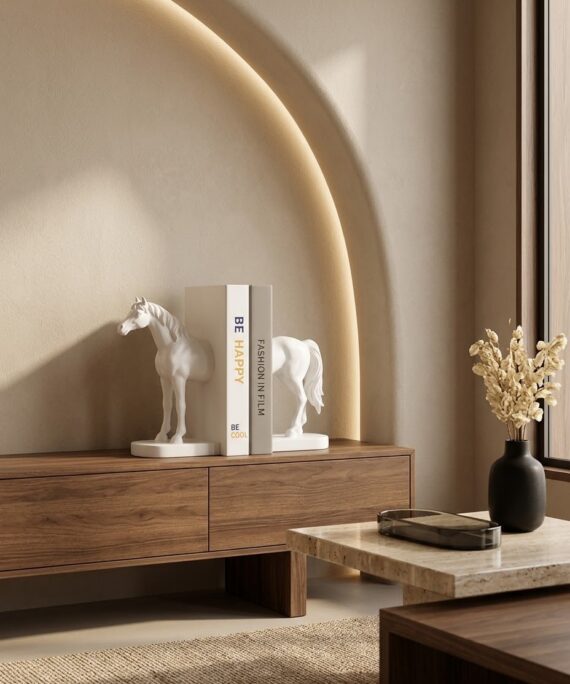 Livvi Modern Horse Resin Bookends