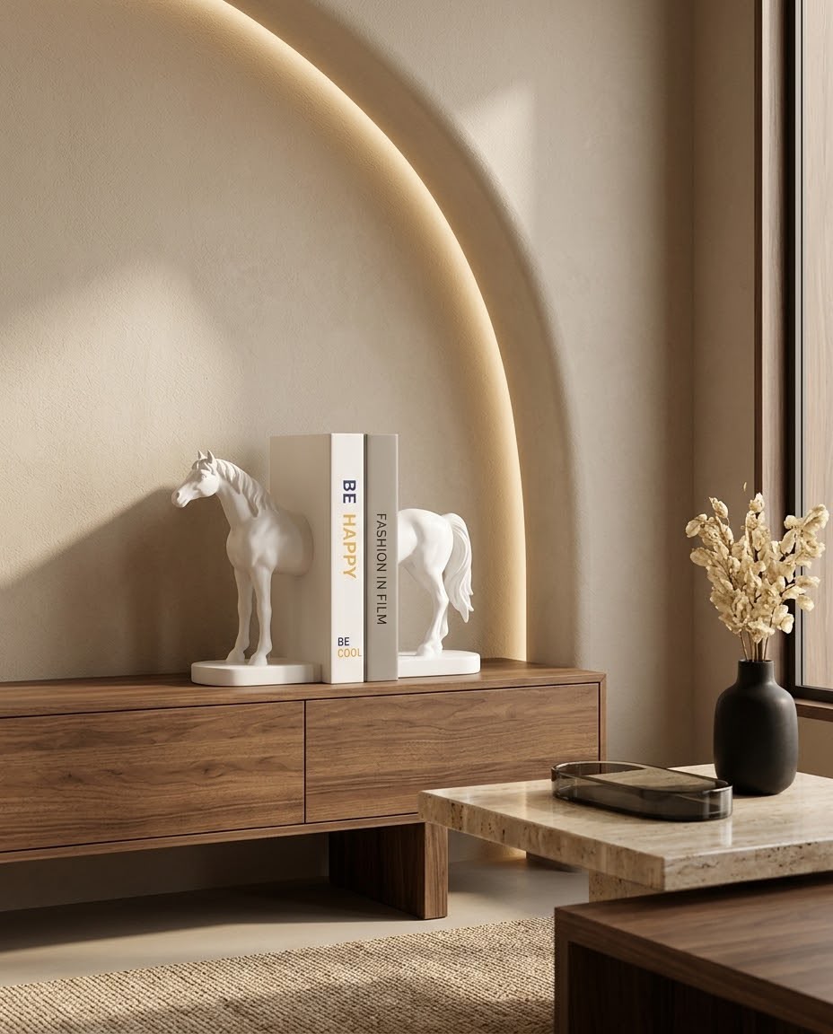 Livvi Modern Horse Resin Bookends