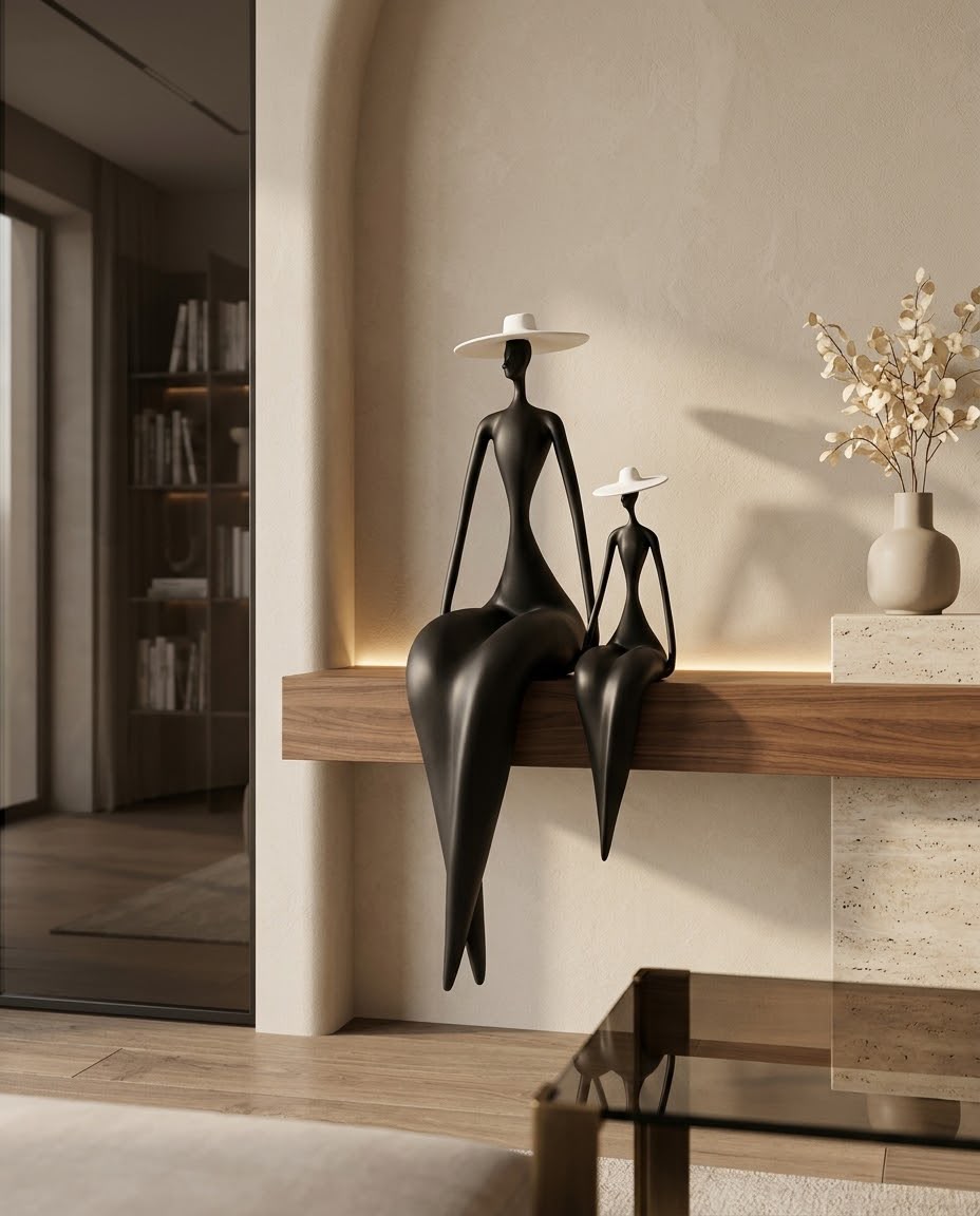 Livvi Modern Elegant Sitting Lady Figurines - Image 2