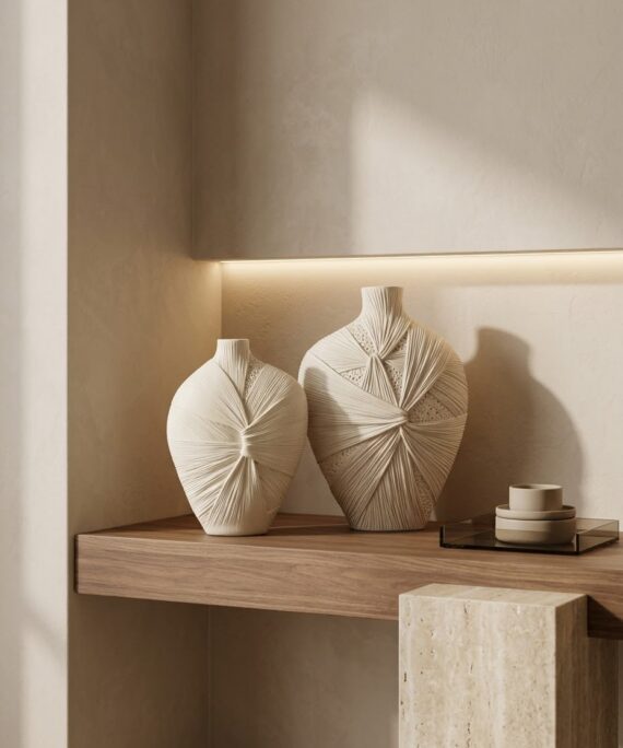 Livvi Textured Pleated Porcelain