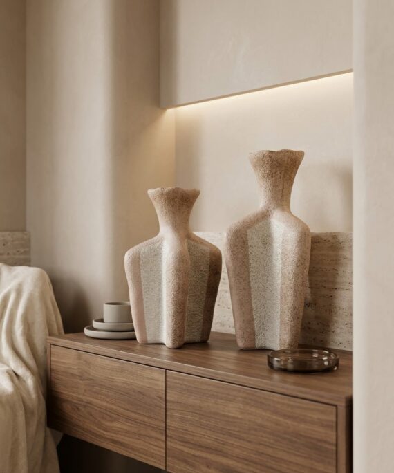 Livvi Geometric Textured Ceramic Vase