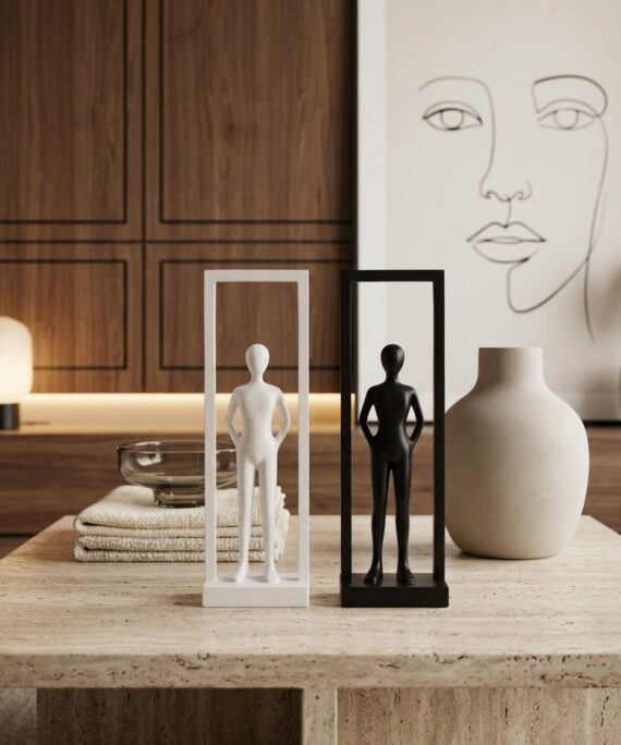 Livvi Framed Human Silhouette Resin Figurine