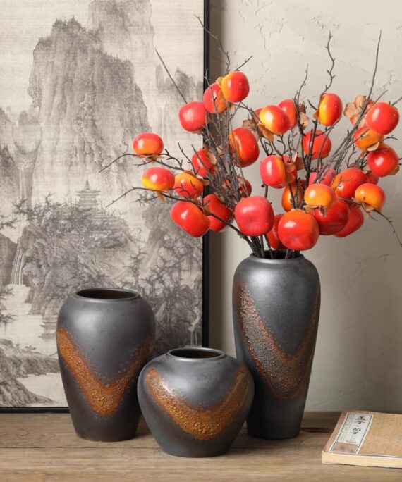 vvi Modern Rustic Dual-Tone Ceramic Vase Collection