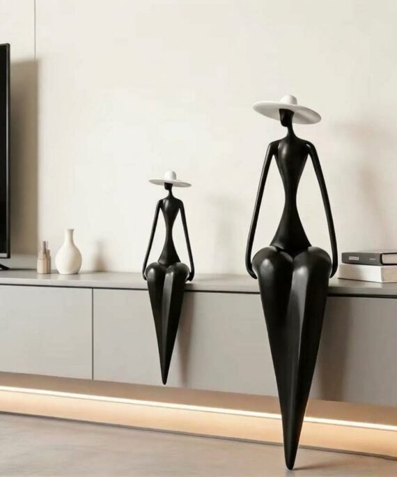 Livvi Modern Elegant Sitting Lady Figurines
