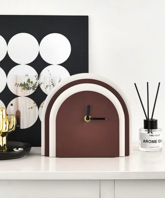 Livvi Wooden Arch Decorative Desk Clock