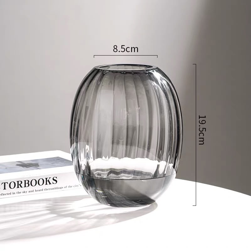 Livvi Ribbed Glass Vase Set (2-Piece) - Image 3