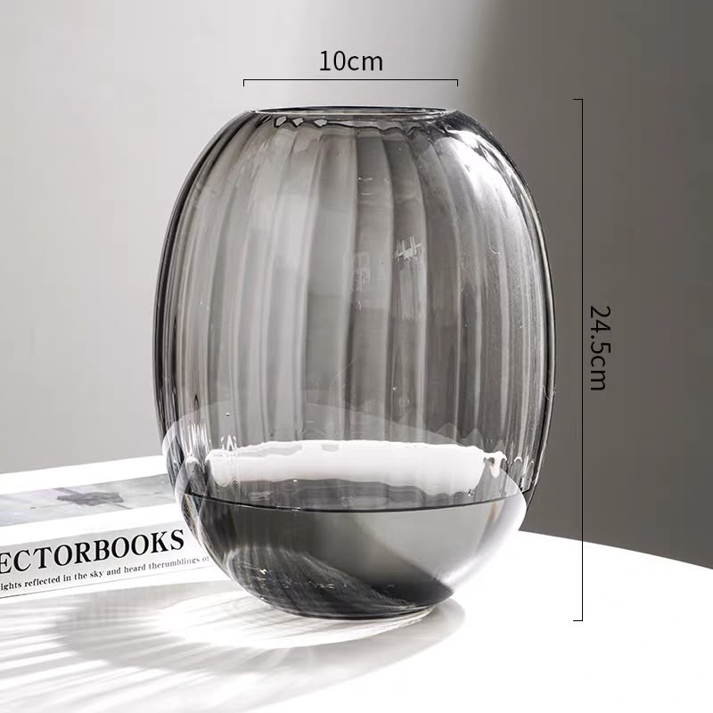 Livvi Ribbed Glass Vase Set (2-Piece) - Image 2
